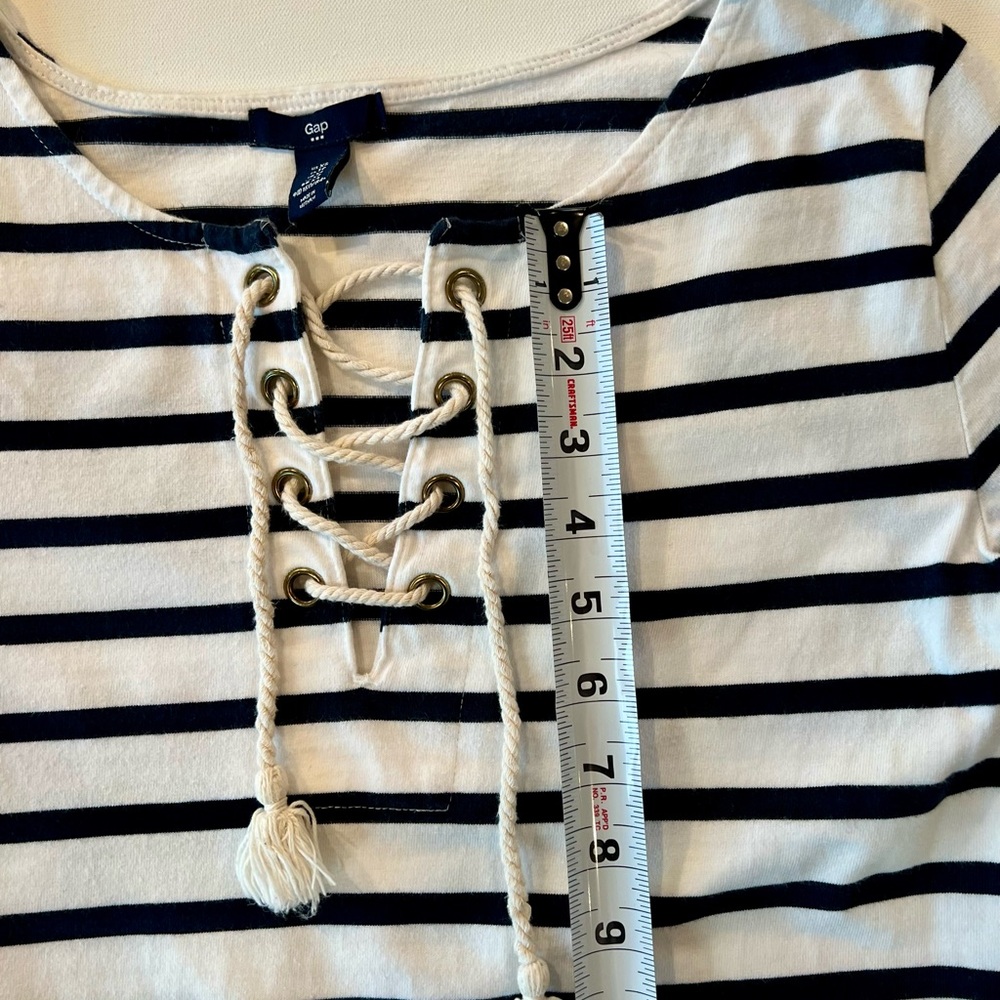 Gap Nautical Navy White Striped Dress Long Sleeve Yacht Boat Sailor Beach Sea - Picture 7 of 13